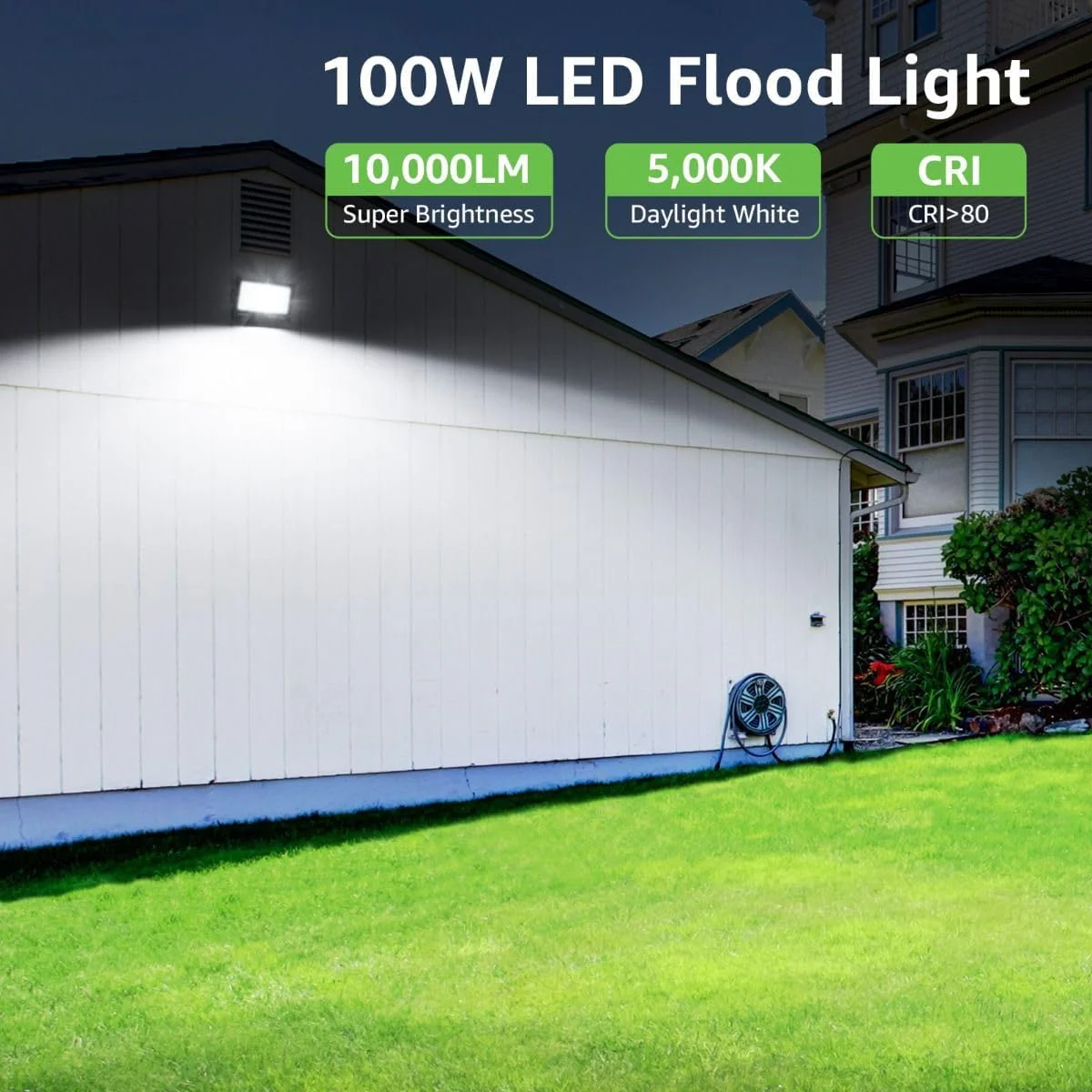 Lepro Outdoor LED Flood Light (100W, 10000LM, 5000K Daylight White) - Image 8