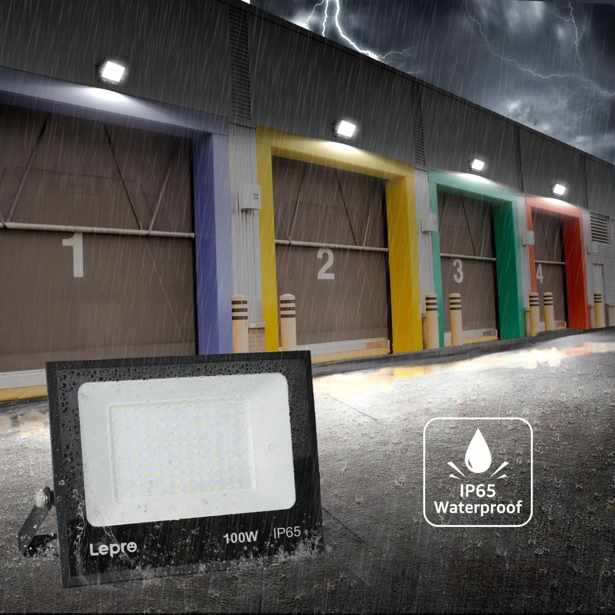 Lepro Outdoor LED Flood Light (100W, 10000LM, 5000K Daylight White) - Image 9