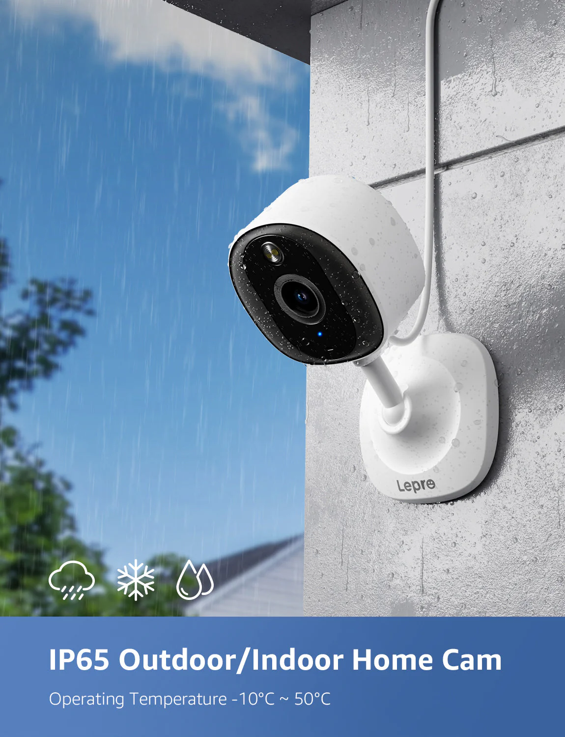 Lepro 2K Security Indoor & Outdoor Camera for Baby Care, Pet Monitoring, Remote Intercom, Night Vision, 2-Way Audio, Cloud & SD Card Storage (SD Card Not Included) - Image 2