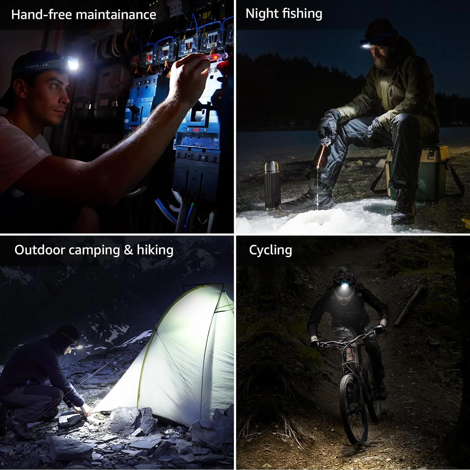 Lepro Battery Powered Headlamp (Blue/Red) - Image 8