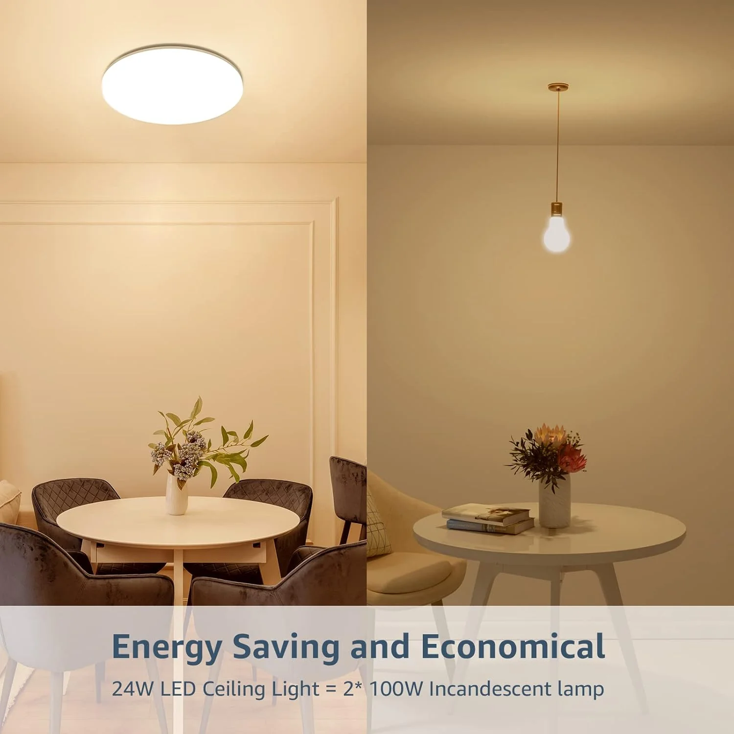 Lepro 11-Inch Waterproof LED Flush Mount Ceiling Light (24W, 2400LM, Low Profile, Warm & Daylight White) - Image 7