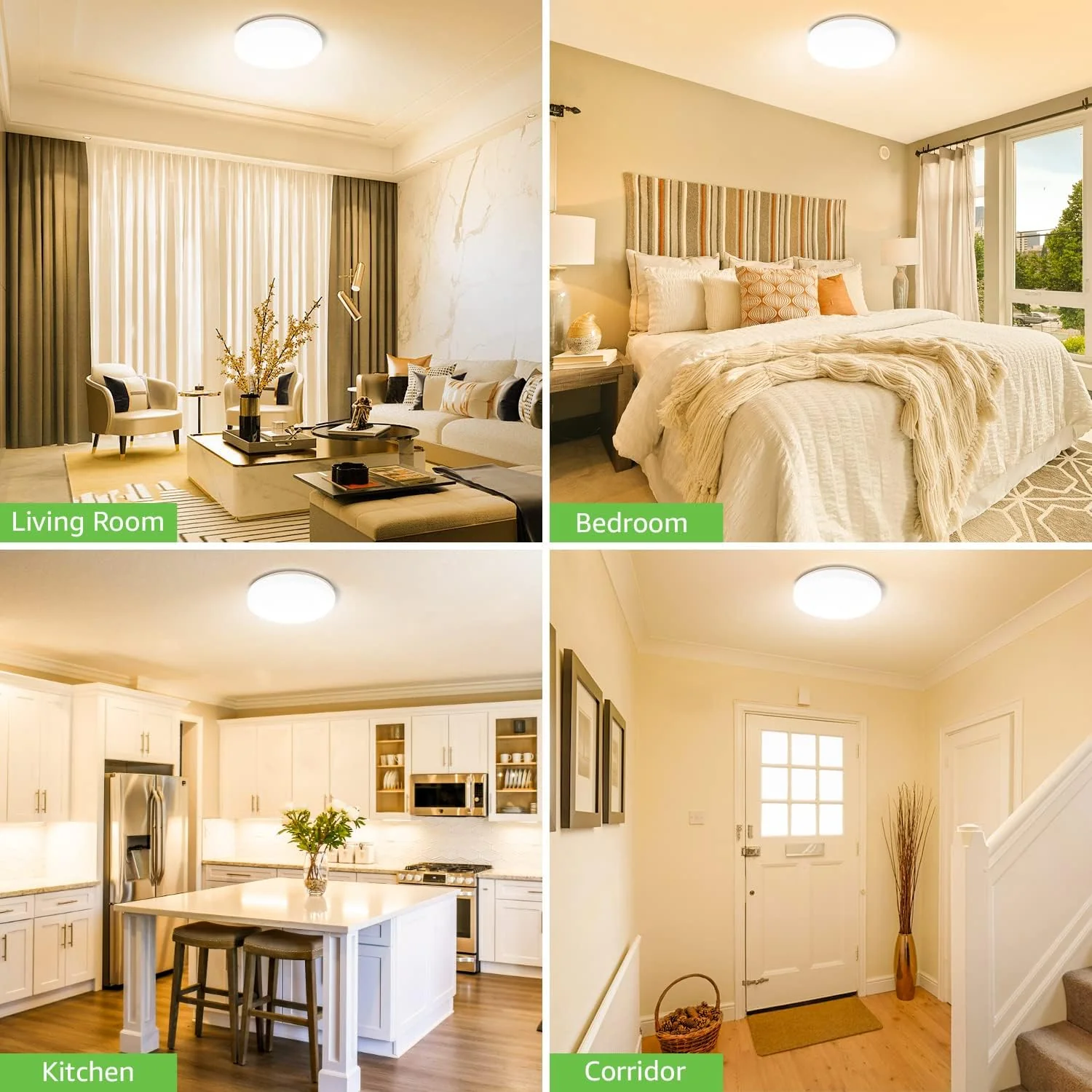 Lepro 8.7-Inch Waterproof LED Flush Mount Ceiling Light (15W, 1500LM, Low Profile, 3000K Soft Warm White) - Image 7