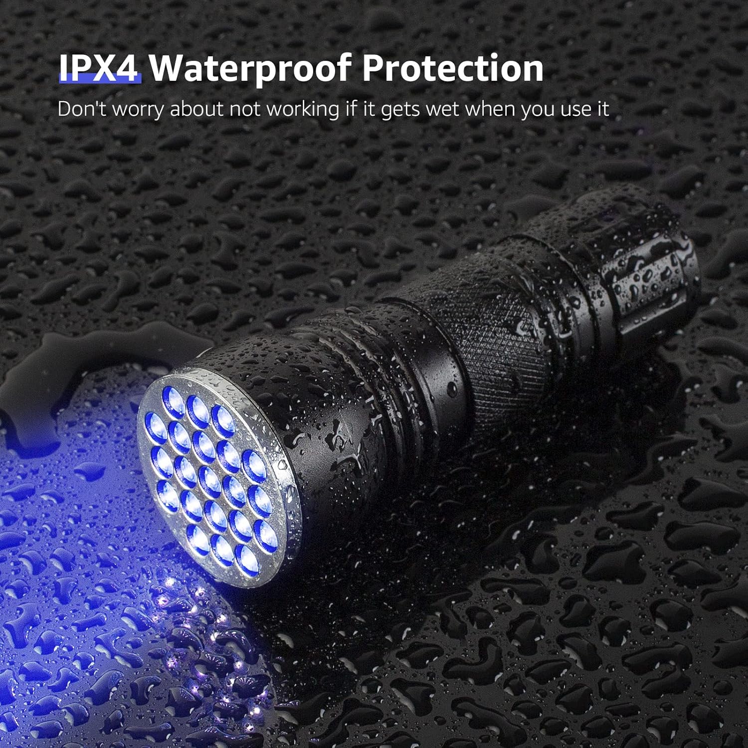 Lepro 395nm UV Black Light Flashlight with 21 LEDs, Portable Ultraviolet Stain Detector with AAA Batteries - Image 7