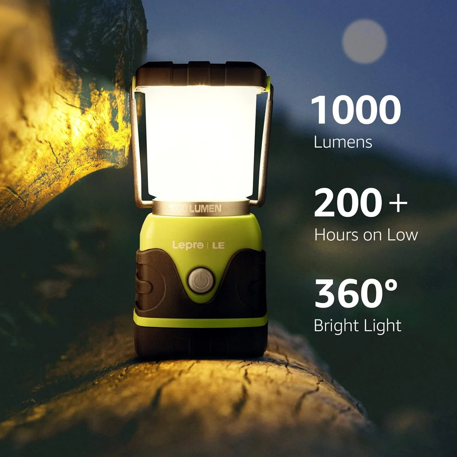 Lepro Battery Powered LED Camping Lantern (Green, Waterproof, 1000LM, 4 Lighting Modes) - Image 3