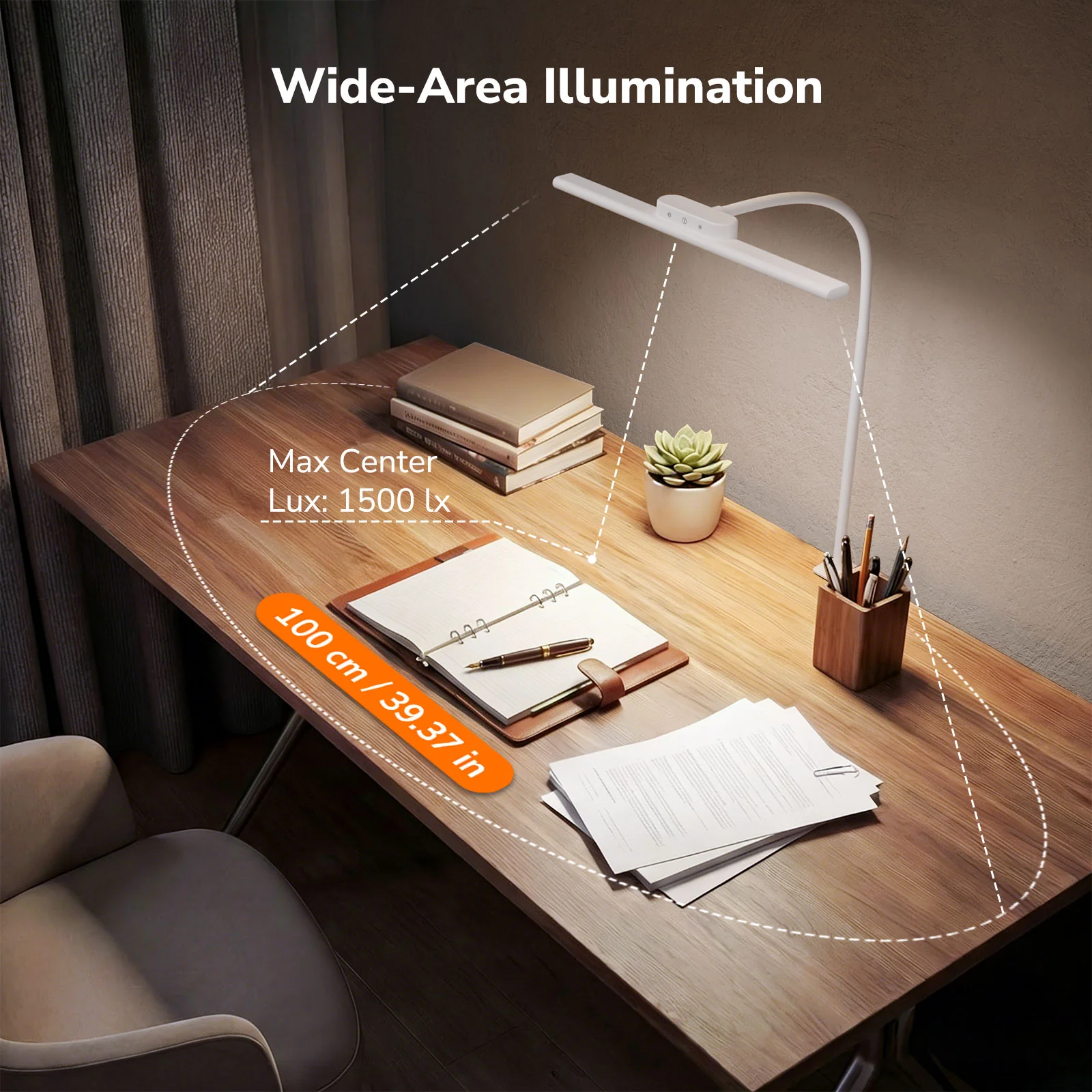 Lepro Led Desk Lamp for Home Office, Metal Architect Lamp with Clamp, 11W 750LM Eye-Caring Task Light, 25 Lighting Modes, Flexible Gooseneck for Monitor, Workbench, Drafting, Crafts, Reading - Image 6