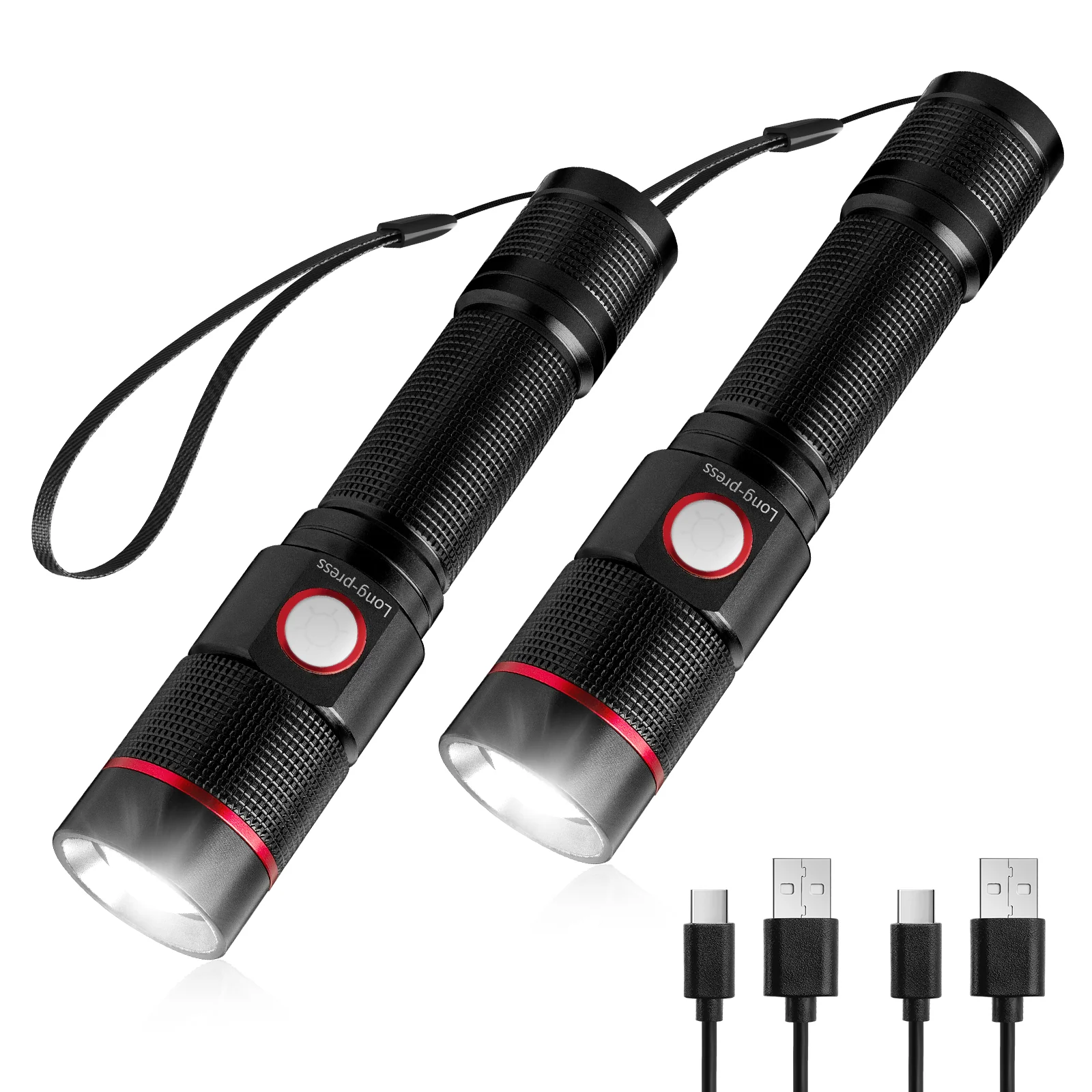 Lepro LED Flashlight Rechargeable, 3W 7500K, 5V Input, with Type-A to Type-C Cable, IPX4 Waterproof, Zoomable, 5 Lighting Modes, 150LM - Image 9