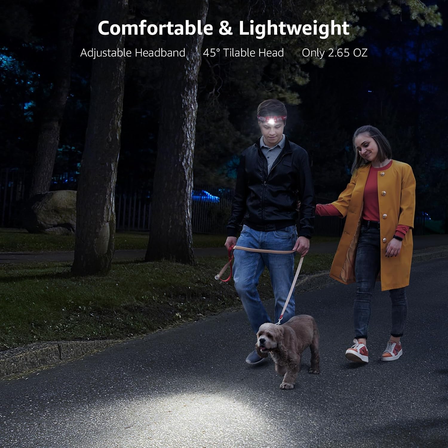 Lepro Rechargeable LED Headlamp (Red, USB-C Rechargeable, Lightweight) - Image 5