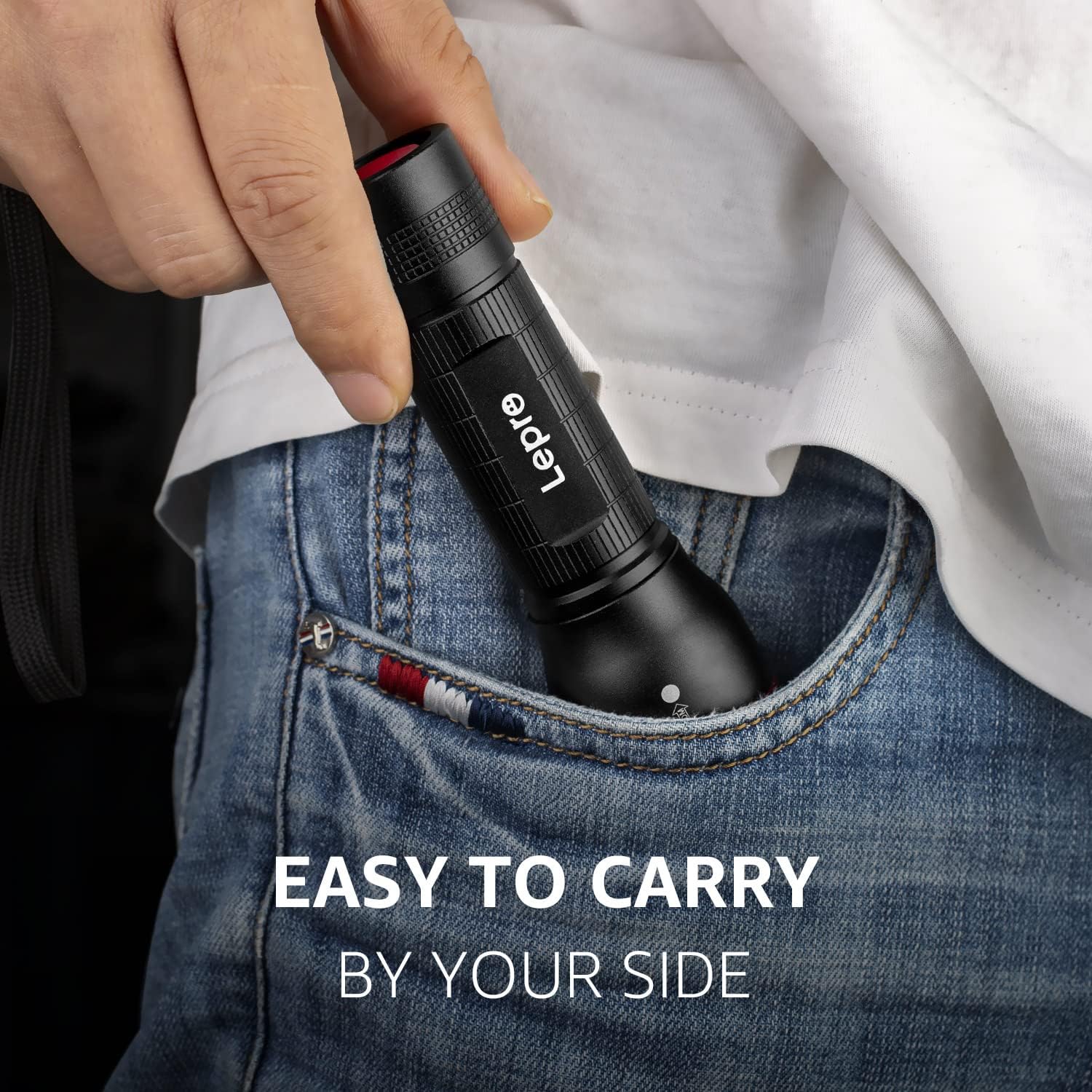 Lepro Battery-Powered Tactical LED Flashlight 2 Pack, 300 Lumens Zoomable Compact Torch - Image 6