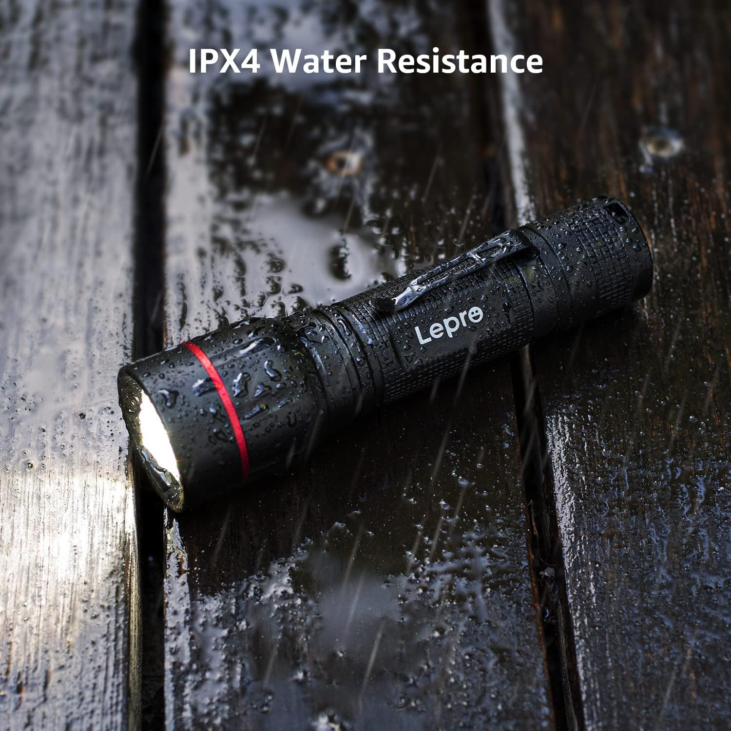 Lepro Dual-Fuel Tactical LED Flashlights 2 Pack, 300 Lumens Zoomable Torch with Clip - Image 5