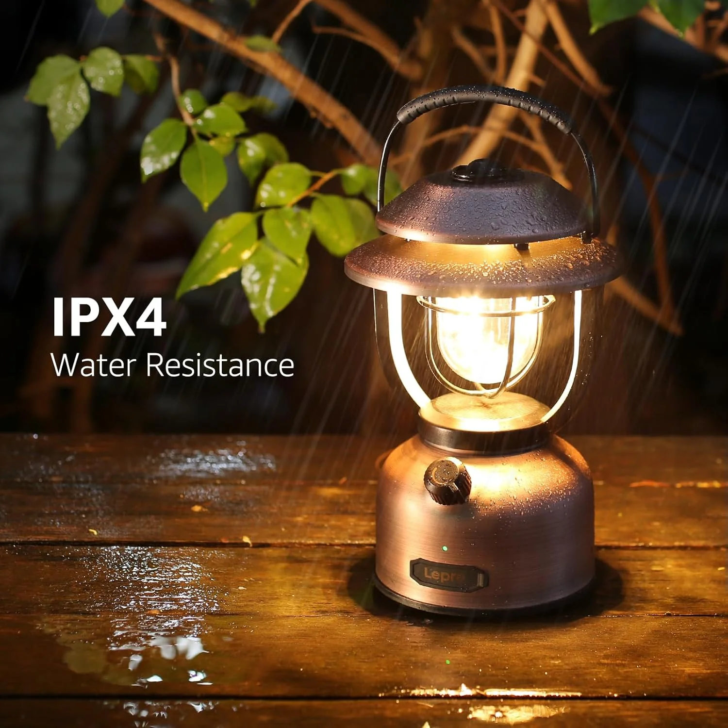Lepro Vintage LED Rechargeable Camping Lantern (15000mAh Power Bank, 1000LM Stepless Dimming, IPX4 Waterproof Retro Torch) - Image 6