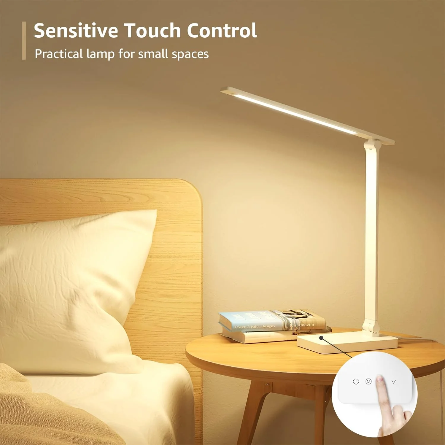 Lepro Touch-Control LED Desk Lamp – Dimmable with 3 Color Modes for Home & Office (White) - Image 5