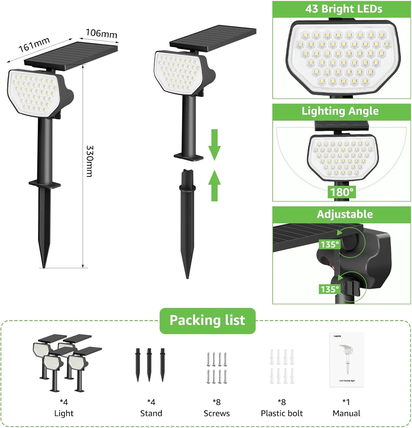 Lepro Solar Decorative Spot Lights (Warm White, IP65 Waterproof) - Image 9