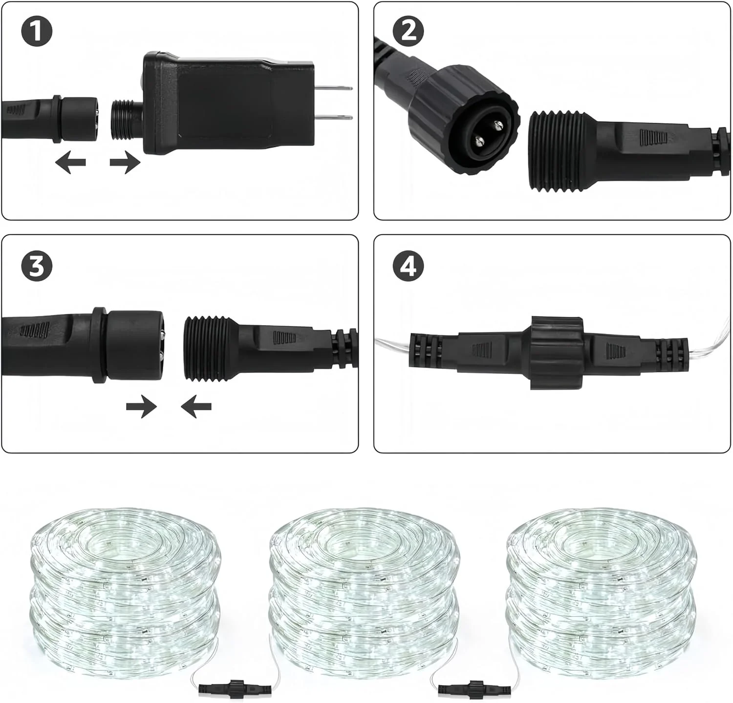 Lepro Outdoor Rope Lights (Cool White 6000K, 33ft, 240 LEDs) - Image 3