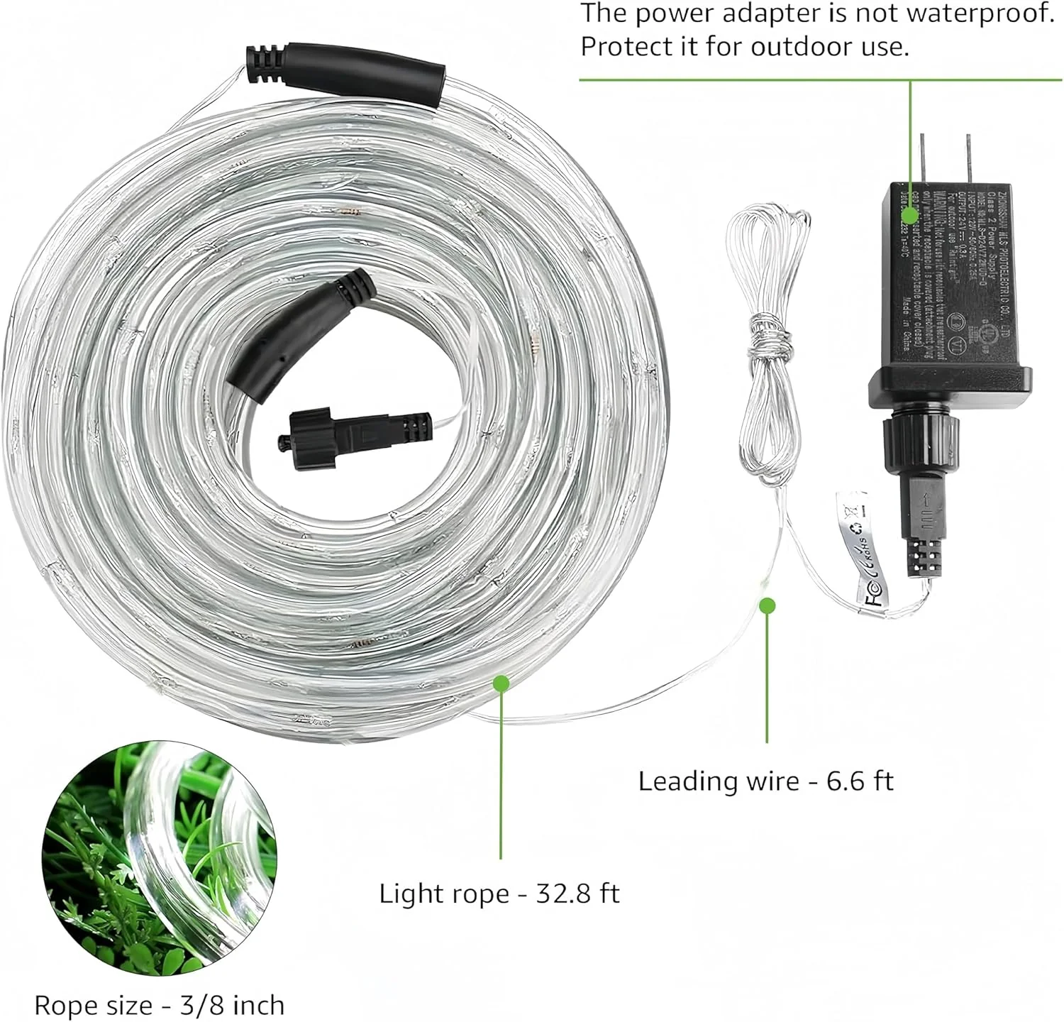 Lepro Outdoor Rope Lights (Cool White 6000K, 33ft, 240 LEDs) - Image 4